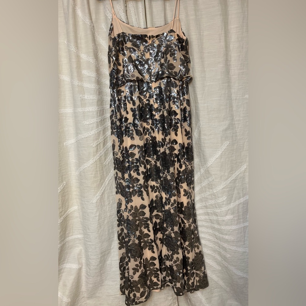 NWT Chaps Blush/Metallic Soutache Embroidered Evening Dress 14 Glam Prom Wedding - Picture 3 of 8